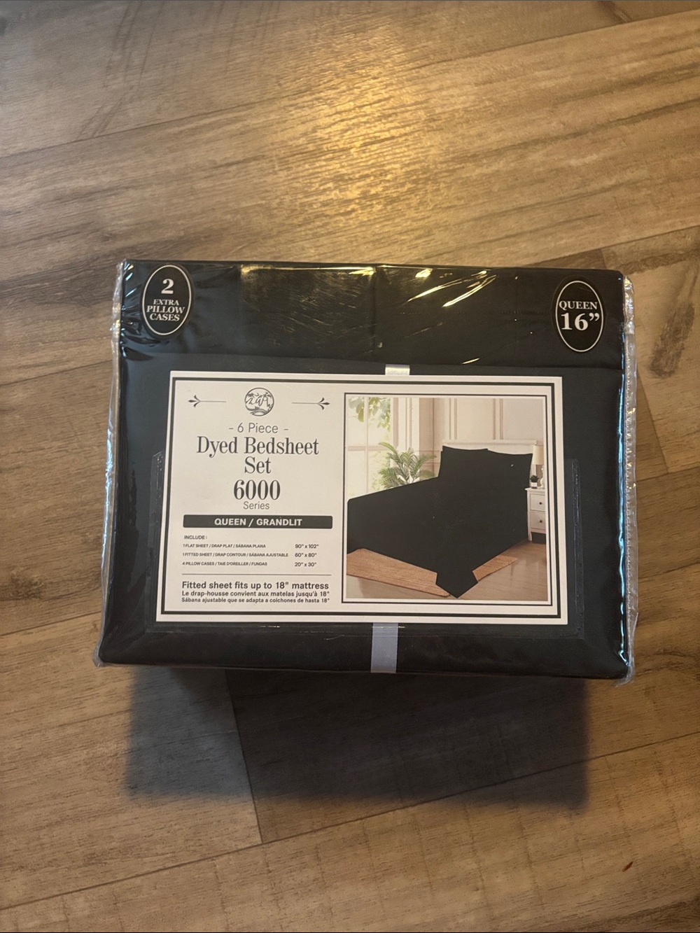 Dyed Bedsheet Set - Black (Queen)